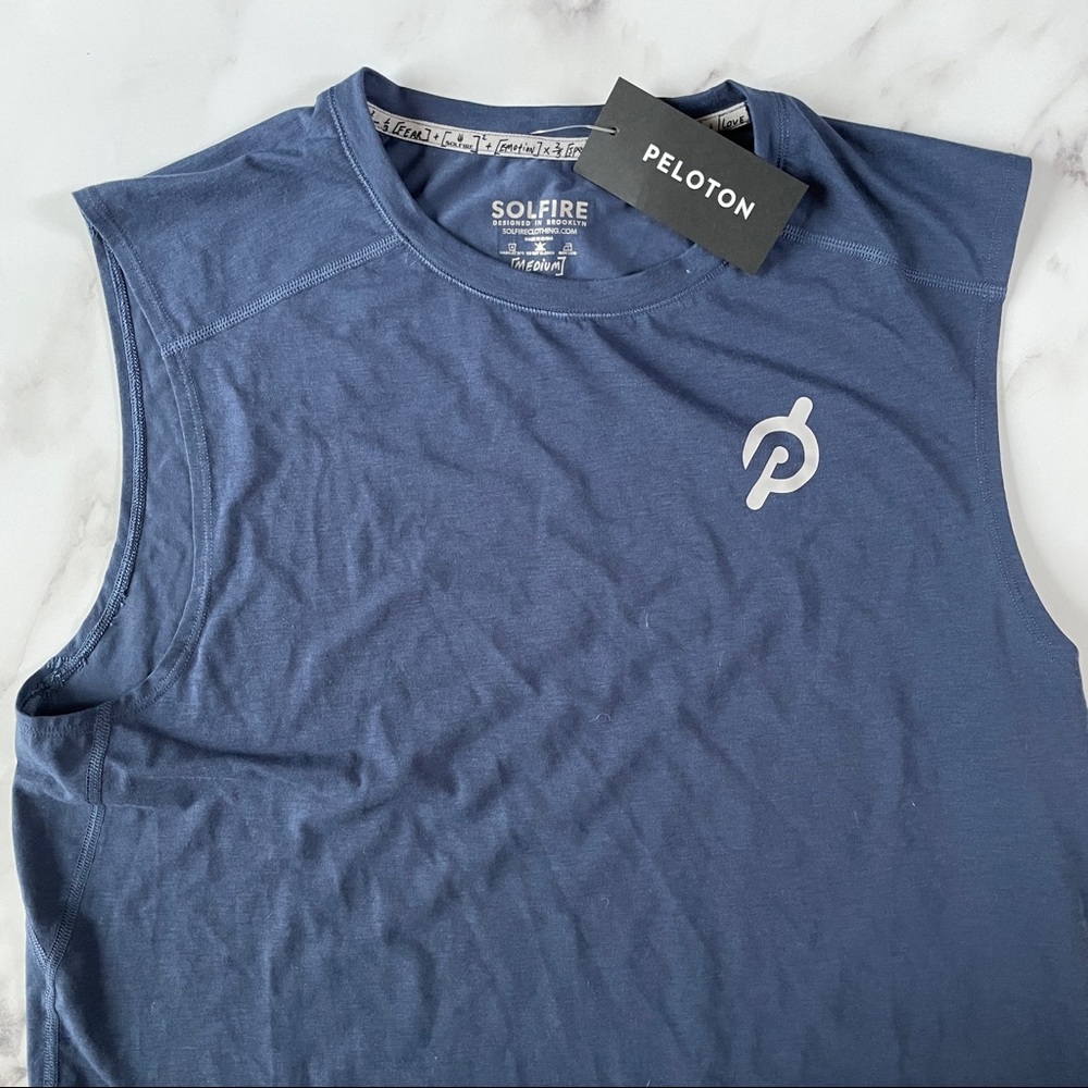 Peloton blue sleeveless shirt NWT